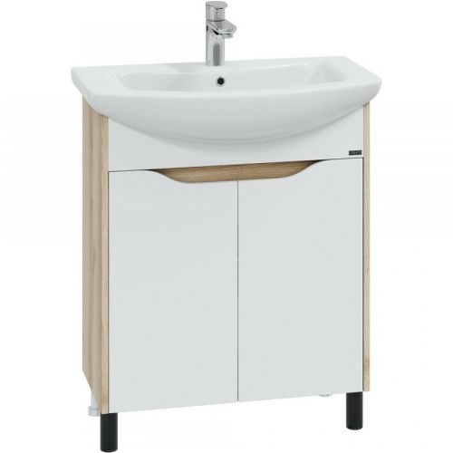 Тумба под раковину СанТа Сатурн 700369 70х30 напольная цвет белый/коричневый