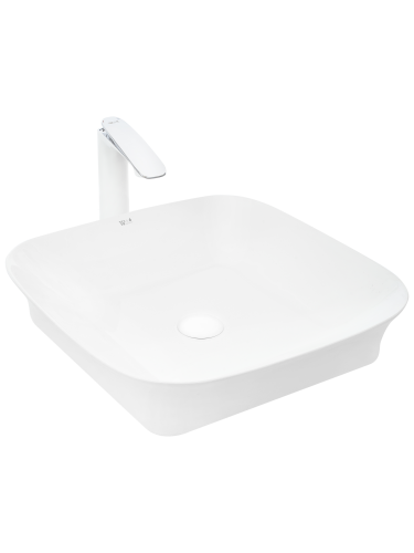 Раковина из сантехнического фаянса WeltWasser WW SK 10000003836 50х50 подвесная цвет белый без отверстий под смеситель