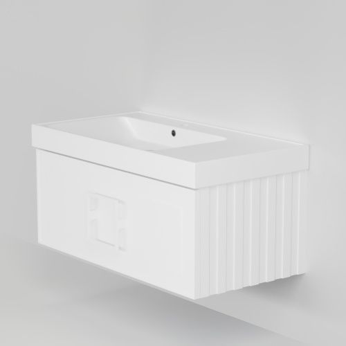 Тумба с раковиной La Fenice CUBO NFNC-01-CUB-B-90-2-90L 90х50 подвесная цвет белый