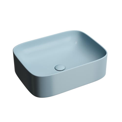 Раковина из сантехнического фарфора Ceramica Nova ELEMENT CN6052ML 50х40 накладная цвет синий без отверстий под смеситель