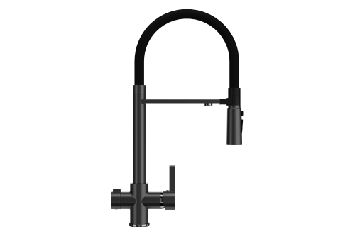 Смеситель для кухни Ulgran Classic U-026 черный матовый на мойку черный