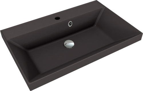 Раковина из искусственного камня Florentina Астория 700 10.170.00700.302 70х50 накладная цвет черный 1 отверстие под смеситель