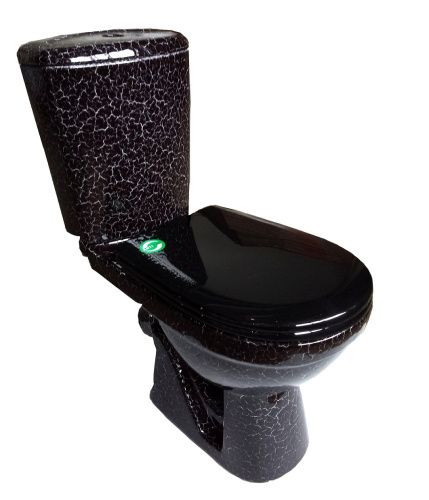 Унитаз-компакт напольный с бачком Rosa Комфорт Вн УнЧ12 черный с сиденьем каскадный смыв