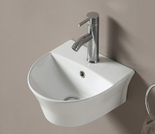 Раковина из сантехнического фаянса CeramaLux 78370C 60х40 подвесная цвет белый 1 отверстие под смеситель