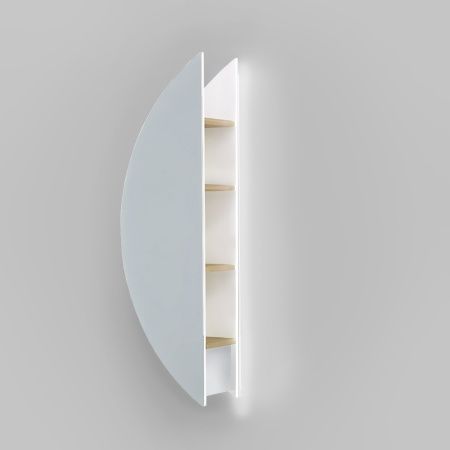 Зеркало-шкаф Jorno SOLIS SolN.11.34/W/JR 30х120 подвесной цвет белый - фото 2