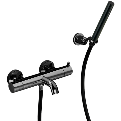 Смеситель для ванны Cisal LESS NEW LND2301640 настенный черный с термостатом