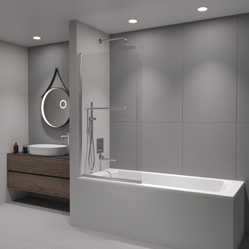 Душевая шторка на ванну RGW Screens 411111408-11 80х140 стекло прозрачное профиль хром ориентация универсальная