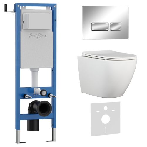 Комплект унитаз с инталляцией и клавишей смыва Iberica Blanca BILBAO ALTO IB.001M.BLA.231.213