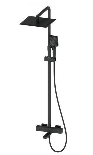 Душевая стойка Wonzon & Woghand WW-88739901-MB настенная цвет черный с термостатом