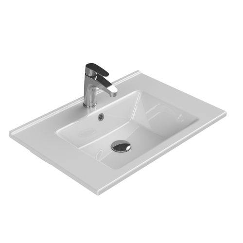 Раковина керамическая Armadi Art Capolda 876-065 70х50 накладная цвет белый 1 отверстие под смеситель