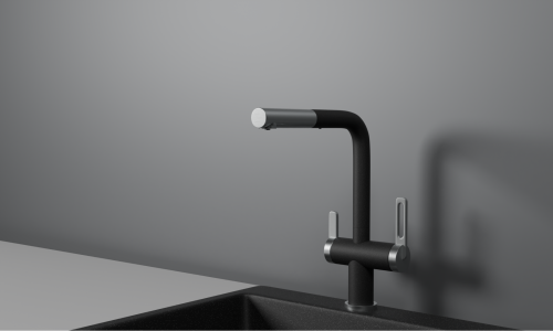 Смеситель для кухни Granula 8170, ЧЕРНЫЙ на мойку черный