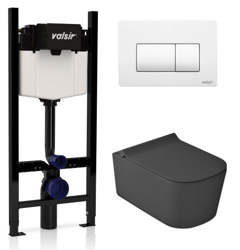 Комплект унитаз с инсталляцией и клавишей смыва Valsir KIT VSWM 5486NEMT Slim P1