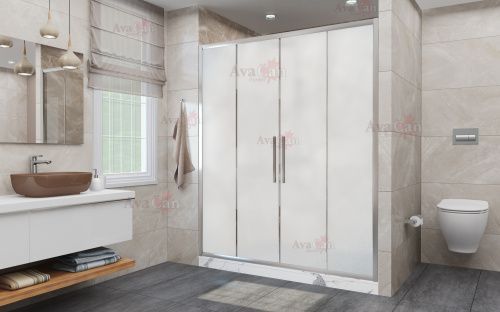 Душевая дверь AvaCan FC2-190MT 210х195 стекло матовое профиль хром