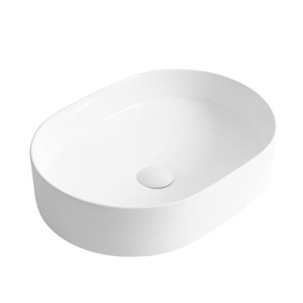 Раковина из сантехнического фаянса BelBagno BB1483 50х40 накладная цвет белый без отверстий под смеситель