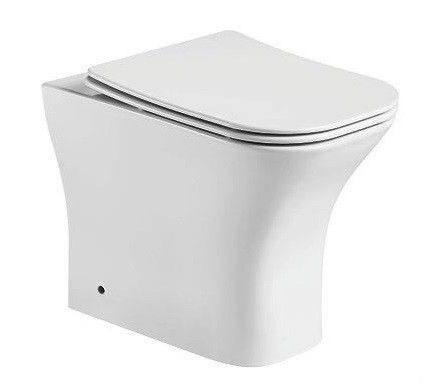 Унитаз приставной CeramaLux 215D белый с сиденьем микролифт каскадный смыв