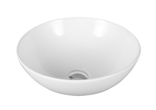 Раковина из сантехнического фарфора Milleau NUAGE MU3301-GW 40х40 накладная цвет белый без отверстий под смеситель