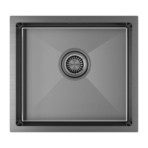 Кухонная мойка Paulmark ALLER 44 UNI PM904444-GM 40х40 цвет вороненая сталь поверхность брашированная