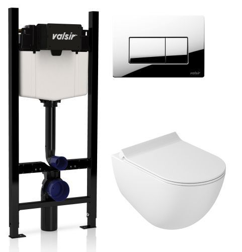 Комплект унитаз с инсталляцией и клавишей смыва Valsir KIT VSCR 7317 Slim P1