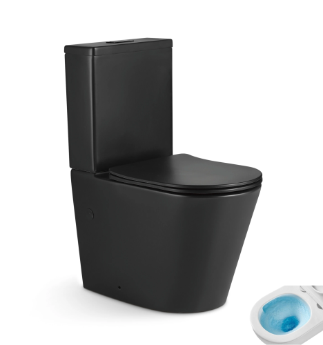 Унитаз напольный с бачком Gid Tornado Tn2189TF-BM (62270Y) черный с сиденьем микролифт безободковый смыв торнадо