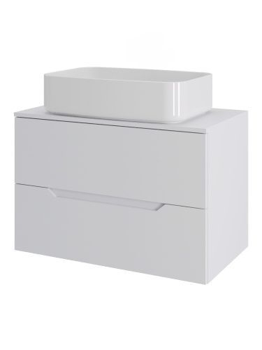 Тумба с раковиной Orange Line Li-70TuwMDF+B07-600W 70х50 подвесная цвет белый