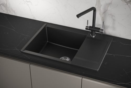 Кухонная мойка Granula 7003, ШВАРЦ 70х50 цвет черный поверхность матовая