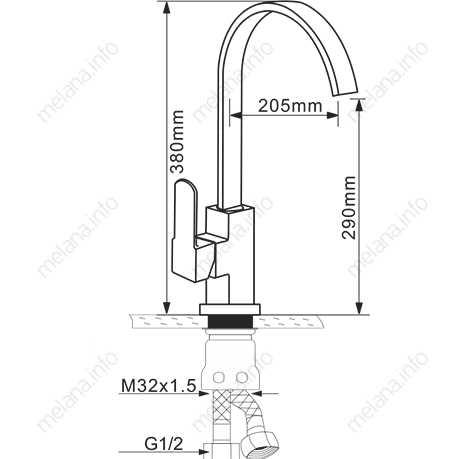 Смеситель для кухни Melana 8112 на мойку - фото 3