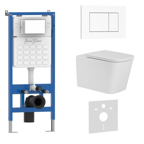 Комплект унитаз с инталляцией и клавишей смыва Iberica Blanca TOLEDO ALTO IB001.TLA.231.855