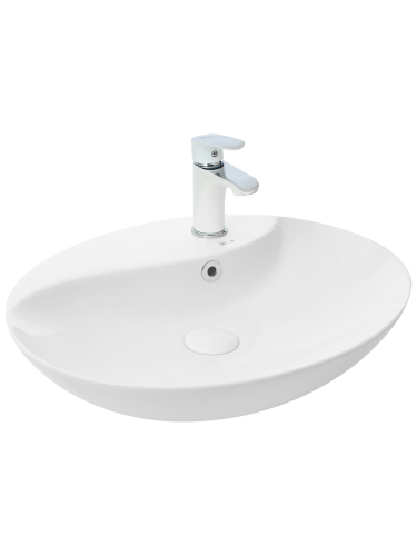 Раковина из сантехнического фаянса WeltWasser WW SK 10000004583 50 см накладная цвет белый 1 отверстие под смеситель