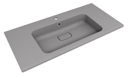 Раковина из искусственного камня Florentina Палермо 1000 10.230.01000.307 100х50 накладная цвет серый 1 отверстие под смеситель