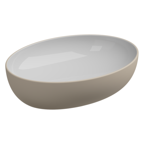 Раковина керамическая GSG Ceramic Design Easy EALAVOV55BI000/034 60х40 накладная цвет белый/бежевый без отверстий под смеситель