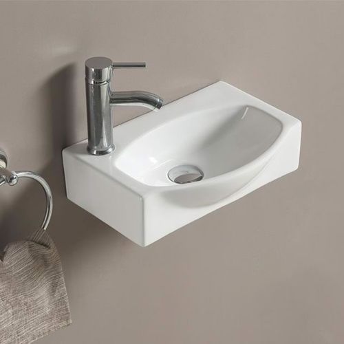 Раковина из сантехнического фарфора Melana 78402R-805 40х30 подвесная цвет белый 1 отверстие под смеситель