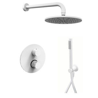 Душевая система Paffoni Light KITLIQ018BOKING встраиваемая в стену цвет белый с термостатом