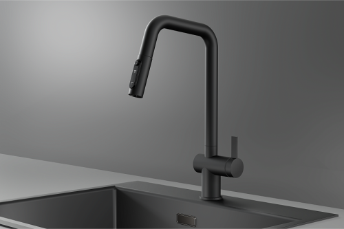 Смеситель для кухни Granula Kitchen Space 7273, ЧЕРНЫЙ МАТОВЫЙ на мойку черный