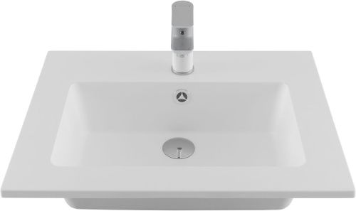 Раковина из искусственного камня Aquanet Текла 00328984 60х50 полувстраиваемая цвет белый 1 отверстие под смеситель