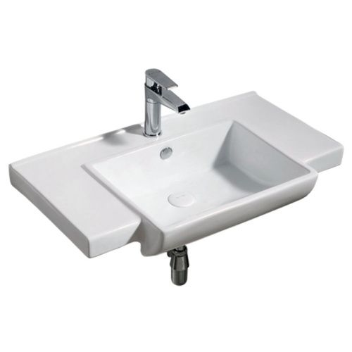 Раковина из сантехнического фаянса Azario AZ-40094 80х50 подвесная цвет белый 1 отверстие под смеситель