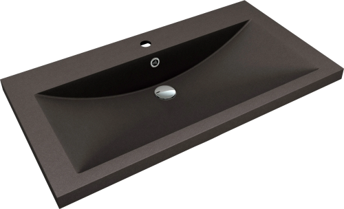 Раковина из искусственного камня Florentina Анита 900 10.150.00900.302 90х50 накладная цвет черный 1 отверстие под смеситель