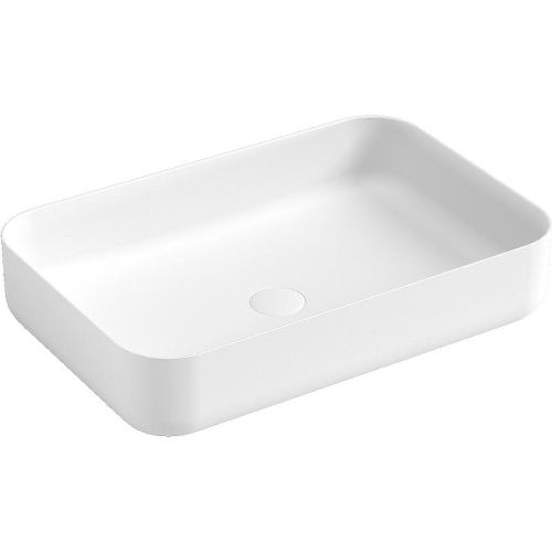 Раковина из искусственного камня Boheme Corian 879-60-MW 60х40 накладная цвет белый