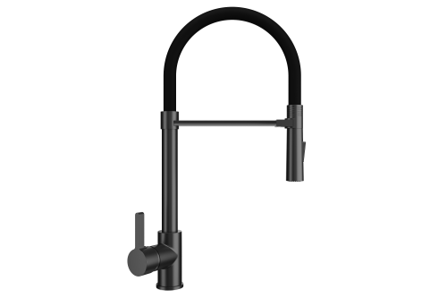 Смеситель для кухни Ulgran Classic U-024 черный матовый на мойку черный