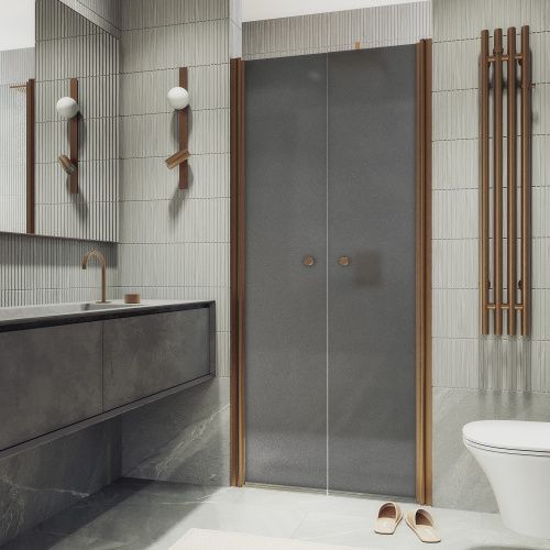 Душевая дверь Maybah Glass MGD-440-2 90х200 стекло тонированное профиль бронза