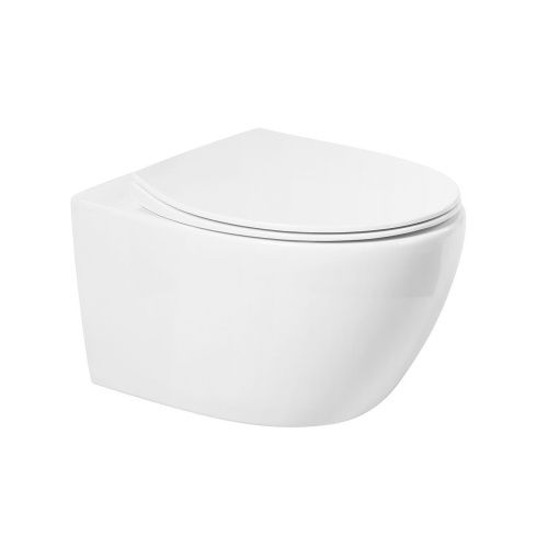 Унитаз подвесной Art&Max Elegant AM9316CHR/SC белый с сиденьем микролифт каскадный смыв