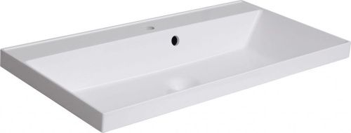 Раковина из искусственного камня Aquanet Орлеан 00179396 90х50 полувстраиваемая цвет белый 1 отверстие под смеситель