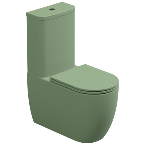 Чаша унитаза напольная GSG Ceramic Design Like LKMBLBI000/031P цвет белый/зеленый без бачка без сиденья безободковая смыв торнадо