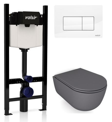 Комплект унитаз с инсталляцией и клавишей смыва Valsir KIT VSWG 7334GM Std P1