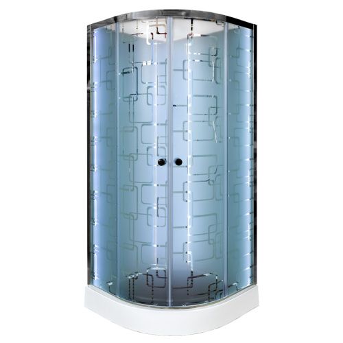 Душевая кабина AvaCan EM1580NLED 80х80 четверть круга без крыши ориентация универсальная