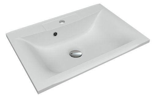 Раковина из искусственного камня Florentina Прима 650 10.010.00650.201 70х50 накладная цвет белый 1 отверстие под смеситель