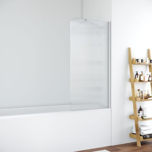 Душевая шторка на ванну Vegas-Glass EV+EV NOVO ST EV ST NOVO 76 07 Moru R 75х140 стекло рифленое профиль хром ориентация правая