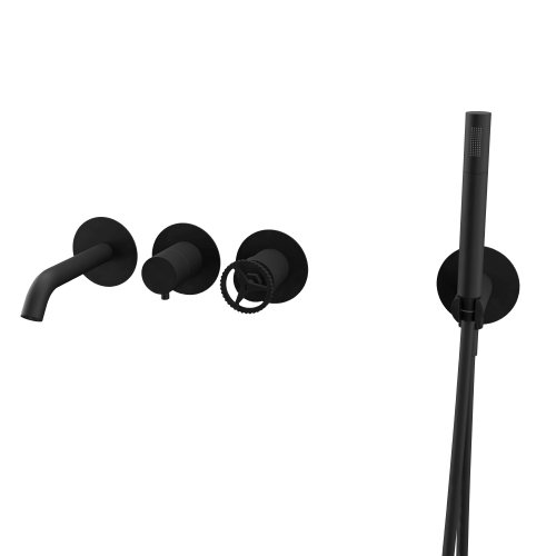 Смеситель для ванны Remer Chrono CH53D2PNO встраиваемый в стену черный