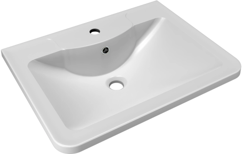 Раковина из искусственного камня Florentina Аллегро 600 10.020.00600.001 60х50 накладная цвет белый 1 отверстие под смеситель