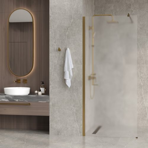 Душевая перегородка Wasserkraft Rur 30W 30W44BG-MG 100х200 стекло матовое профиль золото
