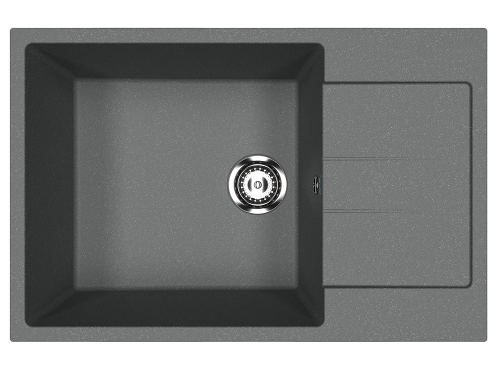 Кухонная мойка Ulgran Classic U-602-343 75х50 цвет серый